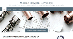 Desktop Screenshot of mcleroyplumbingservice.com